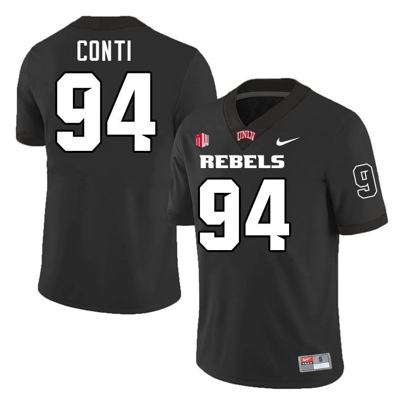 UNLV Rebels #94 Lucas Conti College Football Jerseys,Uniforms-Black